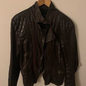 All Saints Oxblood Leather Jacket